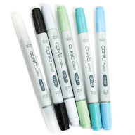 Copic Ciao Manga 1 Манга 5+1 набор маркеров и линер 0.3 мм - Набор маркеров Copic Ciao Hue Colors 5+1 с кистью для рисования (цветные маркеры + линер) Копик Чао купить в художественном магазине Copic.Club с доставкой по РФ и СНГ